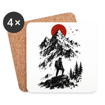 Vers le sommet - Dessous de verre (lot de 4) - blanc - Devant