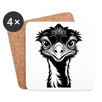 ostrich - Coasters (set of 4) - white - Front