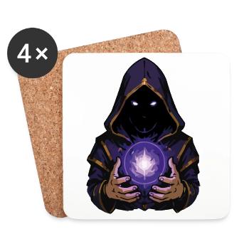 Mage Seer with Crystal Orb - Coasters (set of 4) - white - Front