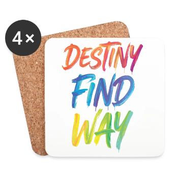 Destiny Find Way Zitattext Gemälde Druck - Untersetzer (4er-Set) - Weiß - Vorne