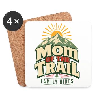 Randonnée familiale de la mère du sentier : Aventure en montagne - Dessous de verre (lot de 4) - blanc - Devant