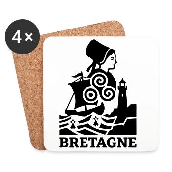 Bretagne – Traditionell Keltisch - Untersetzer (4er-Set) - Weiß - Vorne