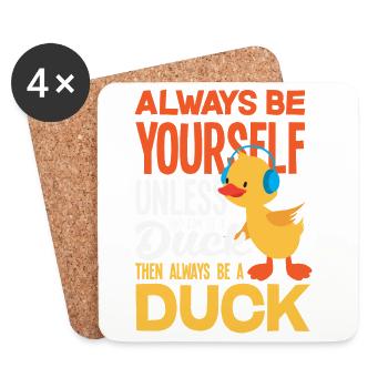 Motifs drôles de canards Citons amoureux de canards - Dessous de verre (lot de 4) - blanc - Devant