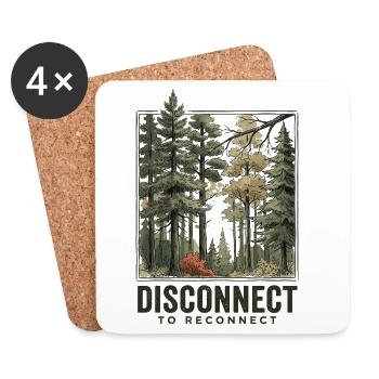 Hiking - Outdoor Adventure -Disconnect to Reconnet - Coasters (set of 4) - white - Front