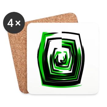 Neonspirale Grün - Untersetzer (4er-Set) - Weiß - Vorne