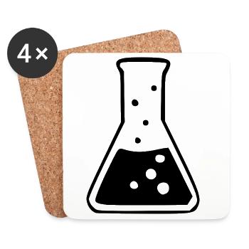 Chemie_Symbol_schwarzweiss_Wissenschaft_science - Dessous de verre (lot de 4) - blanc - Devant