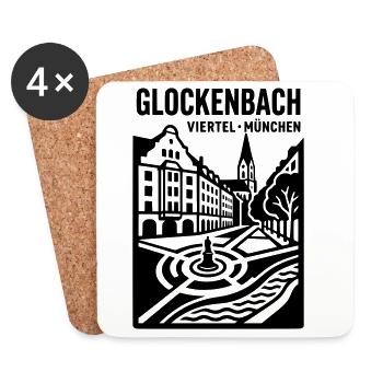 München Glockenbachviertel Gärtnerplatz - Untersetzer (4er-Set) - Weiß - Vorne