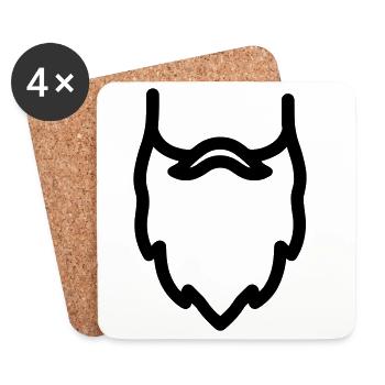 barbe - Dessous de verre (lot de 4) - blanc - Devant