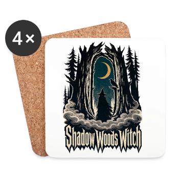 Sorcière des Bois Sombres, Forêt des Sorcières des Bois de l’Ombre - Dessous de verre (lot de 4) - blanc - Devant