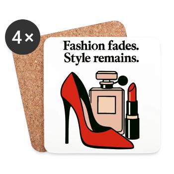 Fashion fades. Style remains. - Elegant High Heel - Coasters (set of 4) - white - Front