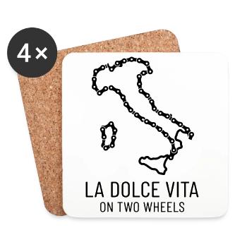 Italy Cycling Dolce Vita Shirt - Coasters (set of 4) - white - Front