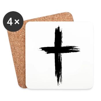 Christen Kreuz - Untersetzer (4er-Set) - Weiß - Vorne