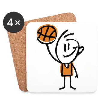 Basketball Basketballer - Untersetzer (4er-Set) - Weiß - Vorne