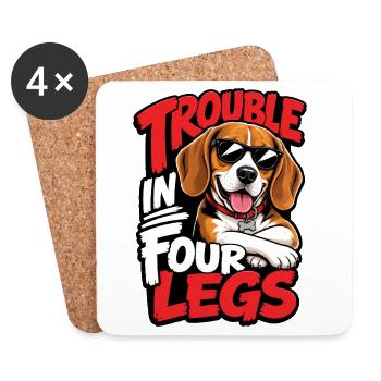 Beagle - Untersetzer (4er-Set) - Weiß - Vorne