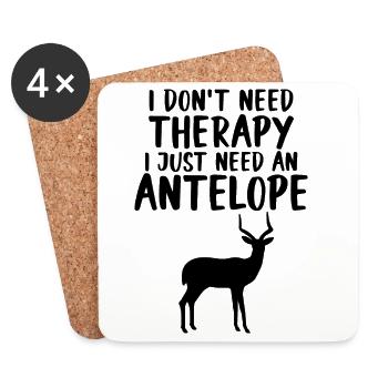 Antelope Saying Safari - Coasters (set of 4) - white - Front