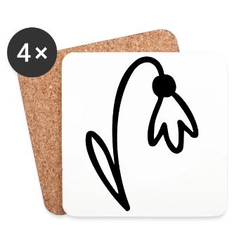 Flower - Coasters (set of 4) - white - Front