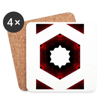 Fire Kaleidoscope Hexagon Pattern - Coasters (set of 4) - white - Front
