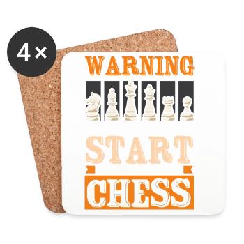 Chess Chess Player Chessboard - Coasters (set of 4) - white - Front