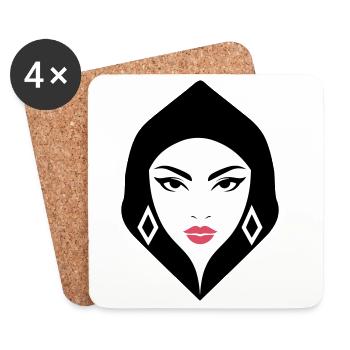 BW Woman Geometric Beauty That Commands Attention - Coasters (set of 4) - white - Front