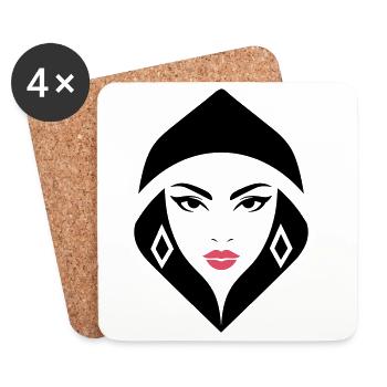 Cobra Queen – powerful, feminine, and commanding - Coasters (set of 4) - white - Front