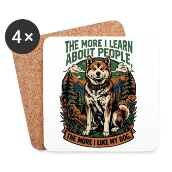 The more I like my dog - Coasters (set of 4) - white - Front