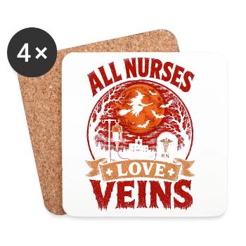 Nurse Nurse Halloween - Coasters (set of 4) - white - Front