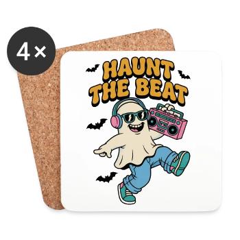 Haunt the Beat Ghost DJ - Coasters (set of 4) - white - Front