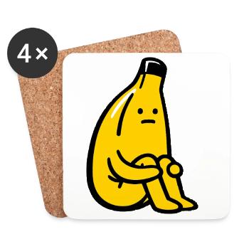 Banana Lover Humor Fruit - Coasters (set of 4) - white - Front