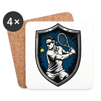 Blason de tennis - Dessous de verre (lot de 4) - blanc - Devant