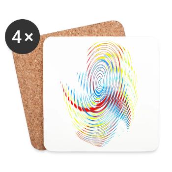 Rainbow Spiral Neon Pattern - Coasters (set of 4) - white - Front