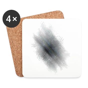 Color Fingerprint Circles - Coasters (set of 4) - white - Front