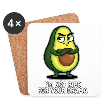Avocat « Je ne suis pas mûr pour ton drame » - Dessous de verre (lot de 4) - blanc - Devant