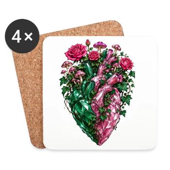 Crystal Heart Nature - Coasters (set of 4) - white - Front