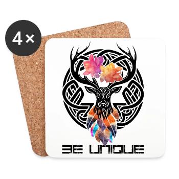 Hibiscus Tropical Spirit Kaleidoscope - Coasters (set of 4) - white - Front