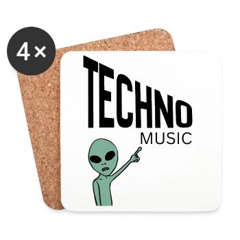 Green Alien Pointer - Coasters (set of 4) - white - Front