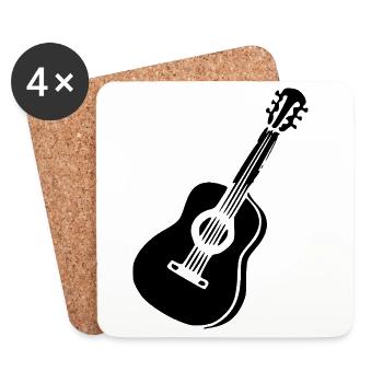 Musique de guitare Musique Musique Musique Groupe de musique - Dessous de verre (lot de 4) - blanc - Devant