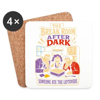 Break Room Mystery Office Leftovers - Coasters (set of 4) - white - Front