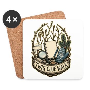 TWIG CLUE WALK - Coasters (set of 4) - white - Front