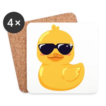 Sunglasses duck for summer - Coasters (set of 4) - white - Front