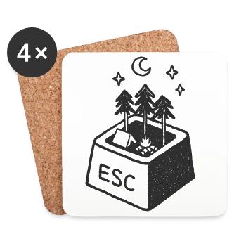  ESC-ape to the wild - Untersetzer (4er-Set) - Weiß - Vorne