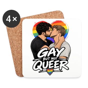 Schwul, aber nicht queer - Untersetzer (4er-Set) - Weiß - Vorne