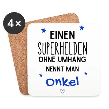 Onkel Superheld - Untersetzer (4er-Set) - Weiß - Vorne