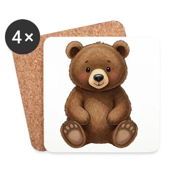 Niedlicher Bär Teddybär Geschenk  - Untersetzer (4er-Set) - Weiß - Vorne