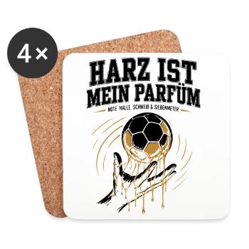 Handballer Geschenk – Harz statt Parfüm - Untersetzer (4er-Set) - Weiß - Vorne