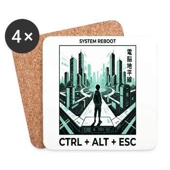 Reboot Skyline CTRL ALT ESC - Untersetzer (4er-Set) - Weiß - Vorne