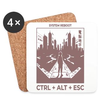 System Reboot Skyline - Untersetzer (4er-Set) - Weiß - Vorne