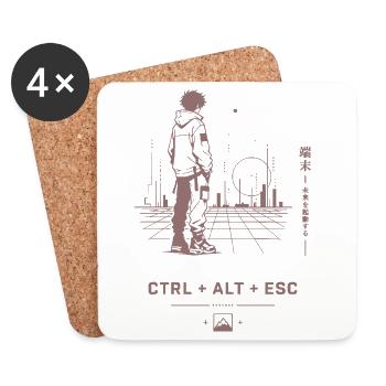 Ctrl Alt Esc: Retro City Walk - Untersetzer (4er-Set) - Weiß - Vorne