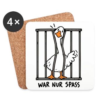 War nur Spaß - Untersetzer (4er-Set) - Weiß - Vorne