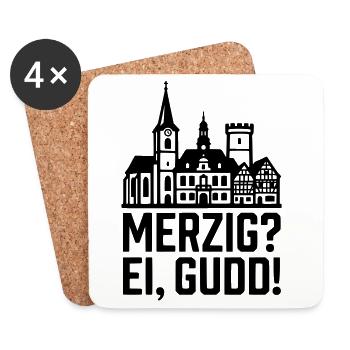 Merzig Ei Gudd - Untersetzer (4er-Set) - Weiß - Vorne