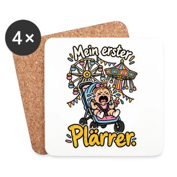 Mein erster Plärrer - Untersetzer (4er-Set) - Weiß - Vorne